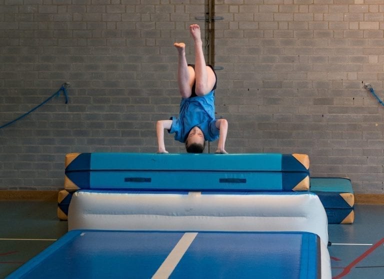 Summersault training with AirIncline AirTrack