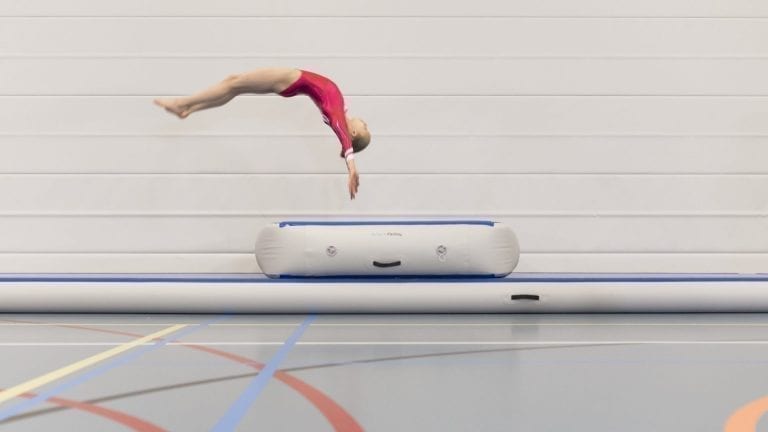 Gymnast tumbling on a 10m AirTrack